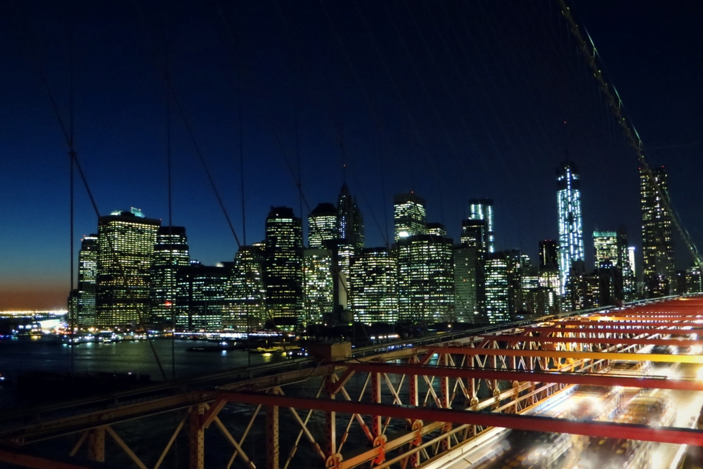 New York im Winter Brooklyn Bridge