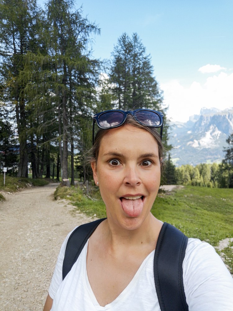 Selfie unterwegs in Südtirol mit Hund